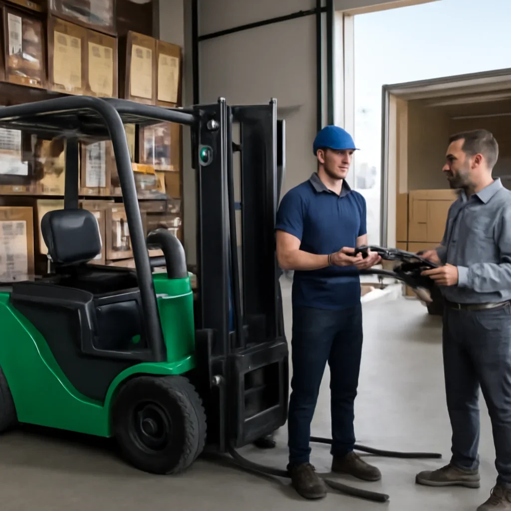 Electric forklift delivery and service planning related to 3-wheel electric forklifts