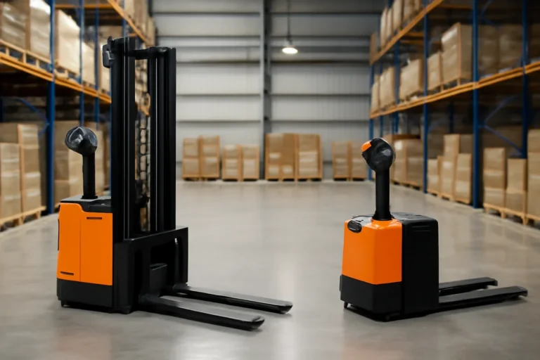 Do you need a walkie stacker or electric pallet jack? planning scene with electric material handling equipment