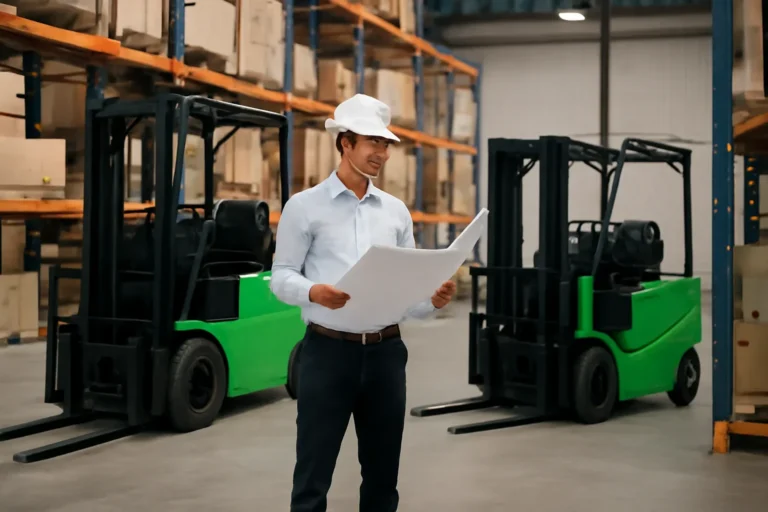 Forklift lease vs buy: what makes sense in houston? planning scene with electric material handling equipment