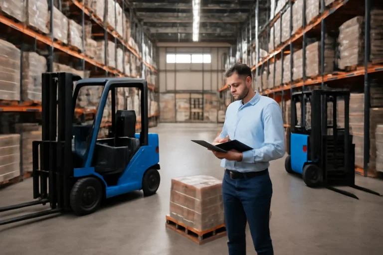 How to prepare for peak season with rental forklifts planning scene with electric material handling equipment