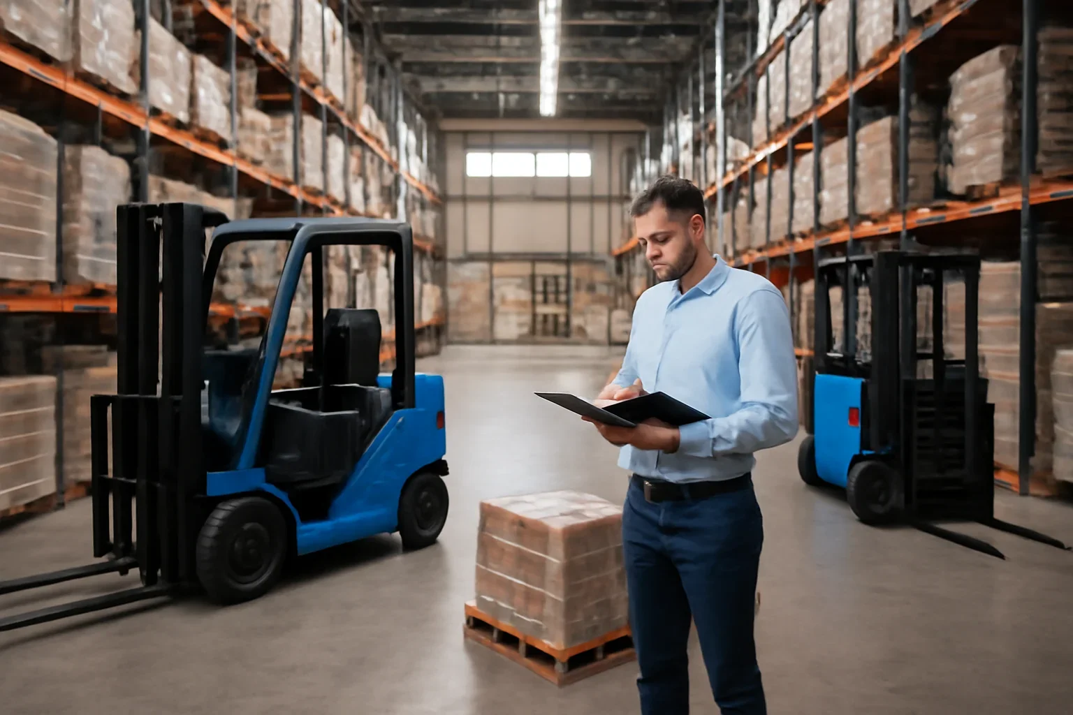 How to prepare for peak season with rental forklifts planning scene with electric material handling equipment