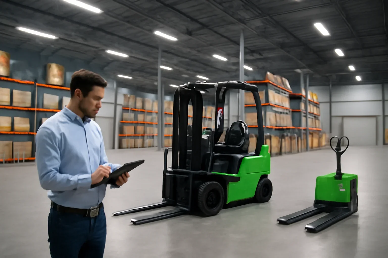 How to rent an electric forklift in houston planning scene with electric material handling equipment