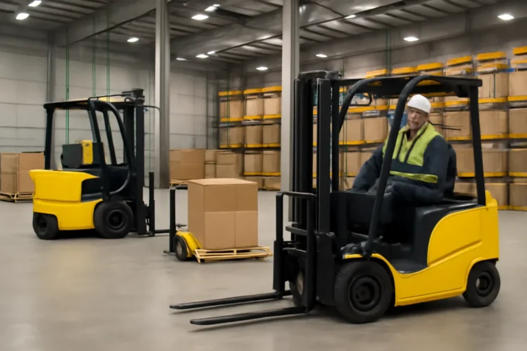 The real cost of owning an electric forklift planning scene with electric material handling equipment
