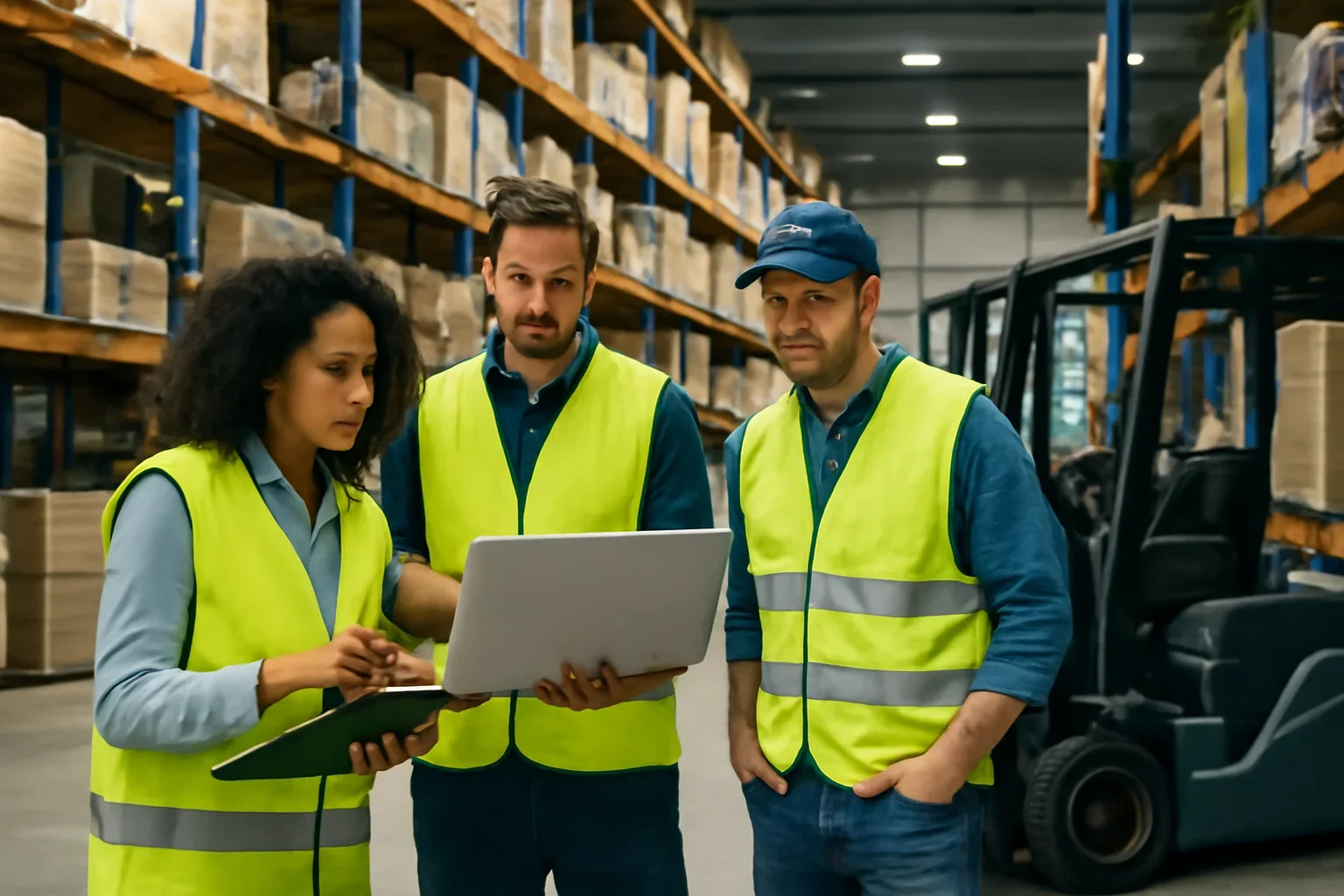 Warehouse team preparing an equipment inquiry