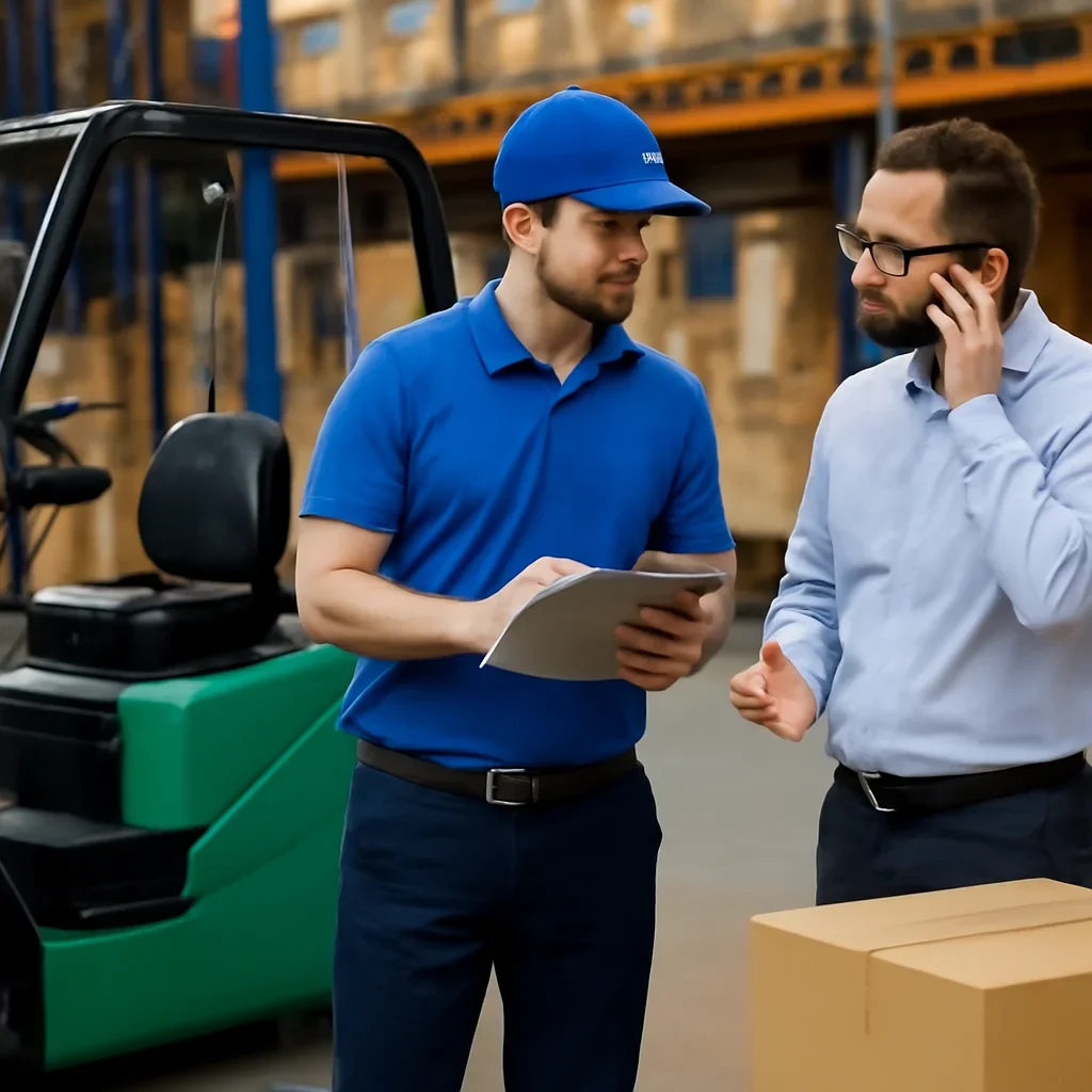 Electric forklift delivery and service planning related to contact