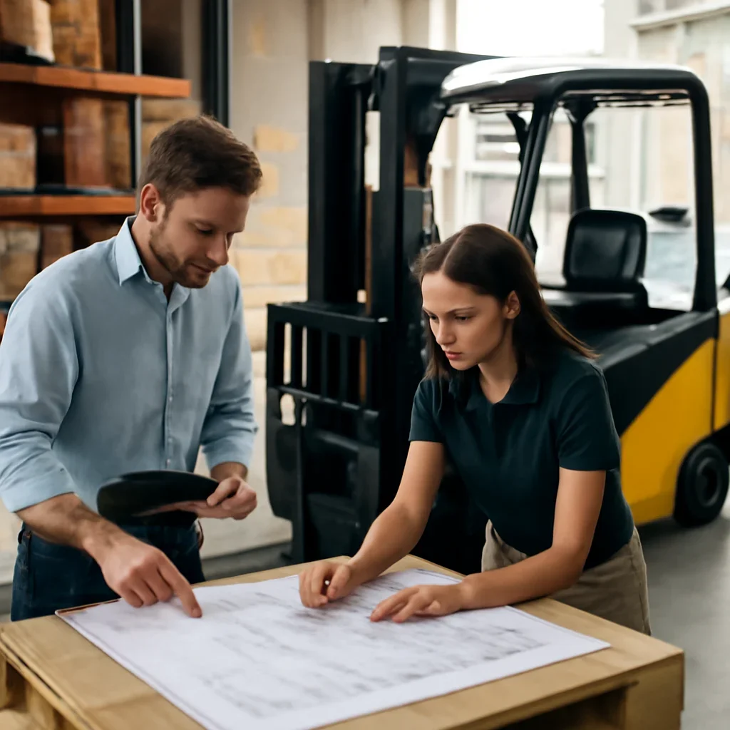 Electric forklift delivery and service planning related to electric forklift service