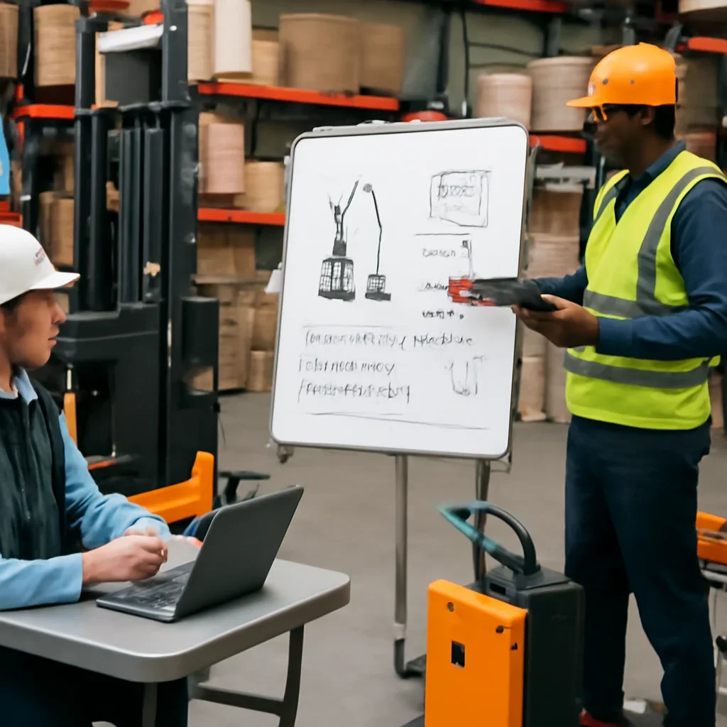 Electric forklift delivery and service planning related to electric pallet jacks