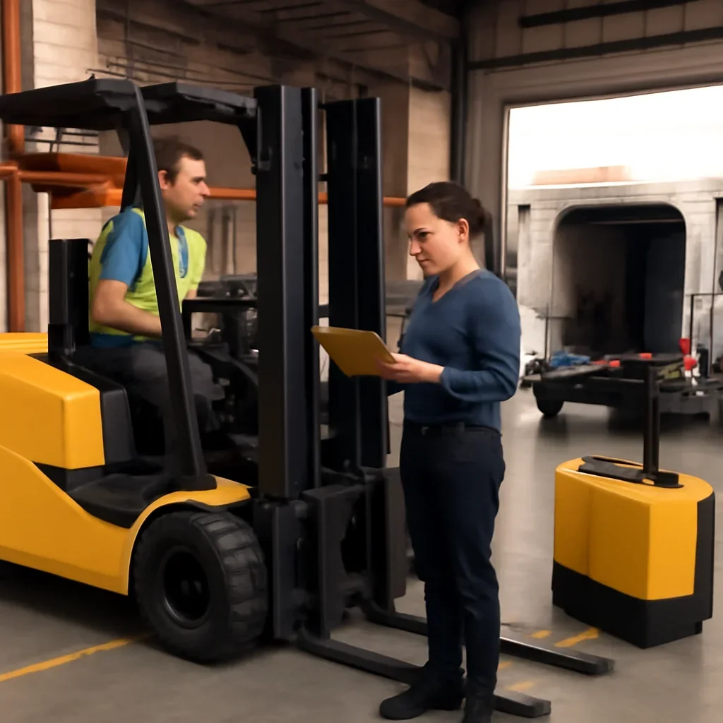 Electric forklift delivery and service planning related to electric pallet stackers