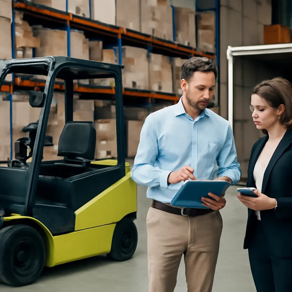 Electric forklift delivery and service planning related to financing