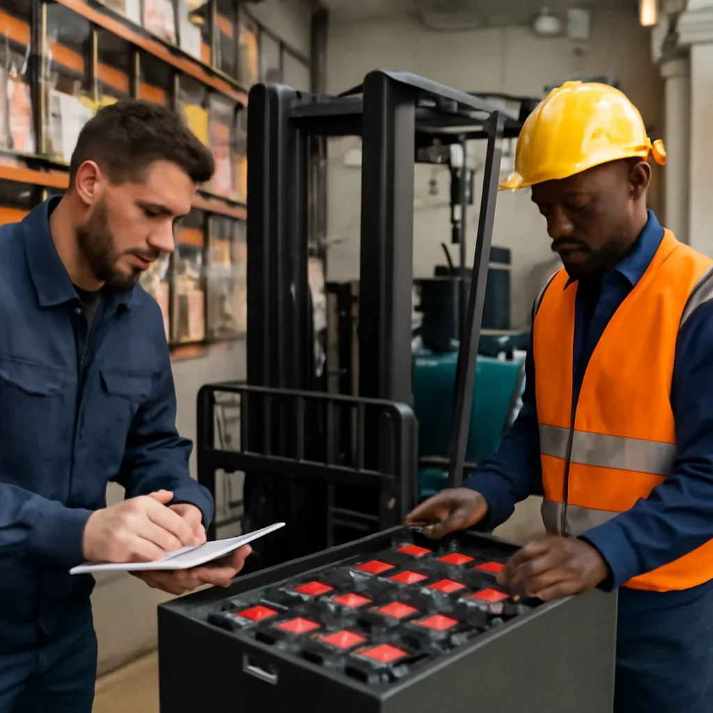 Electric forklift delivery and service planning related to forklift battery replacement