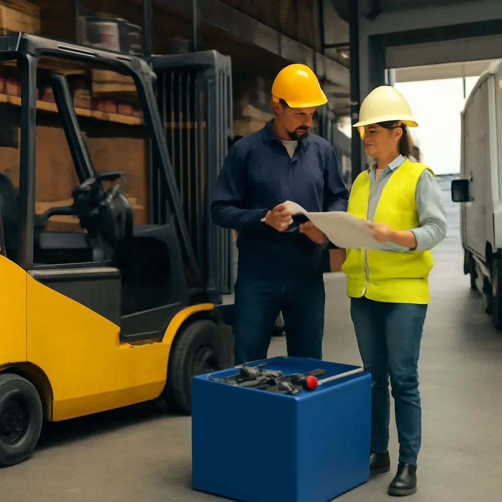 Electric forklift delivery and service planning related to forklift battery service
