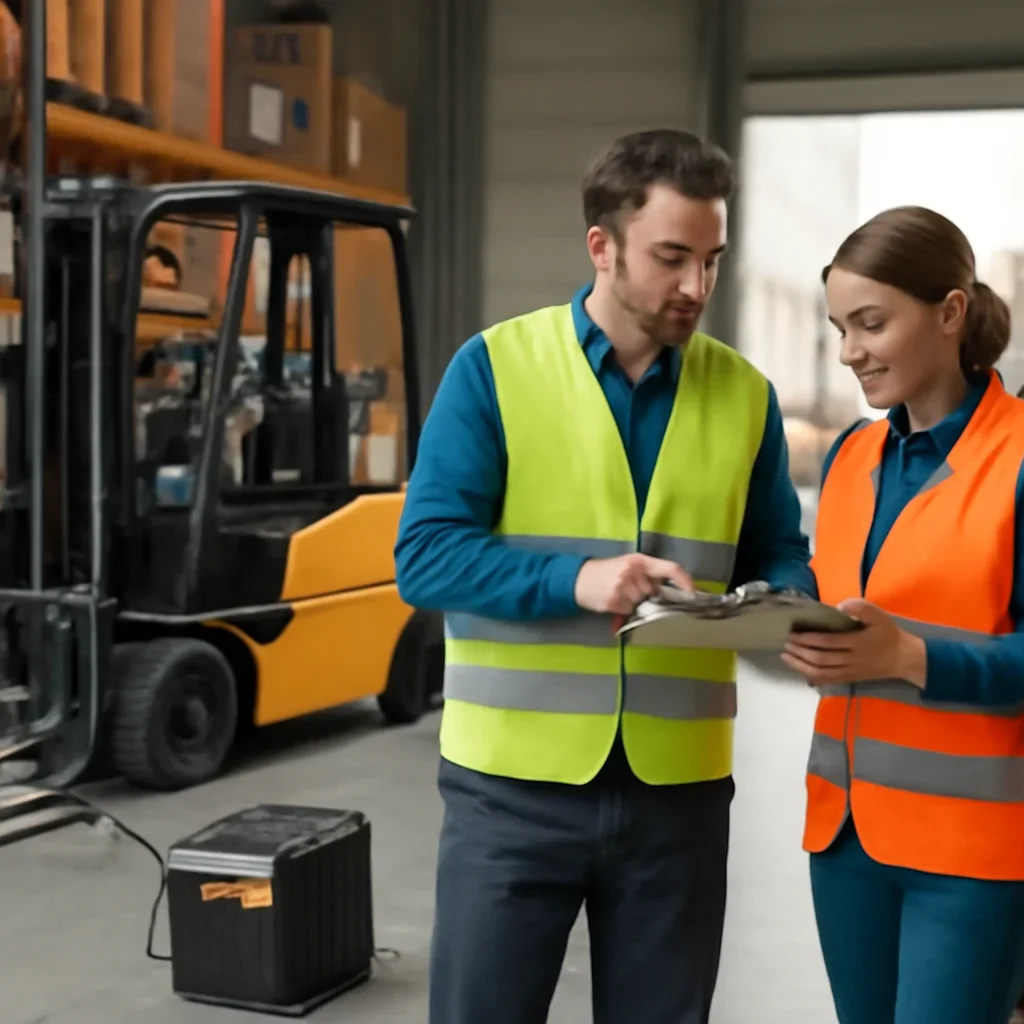 Electric forklift delivery and service planning related to forklift chargers
