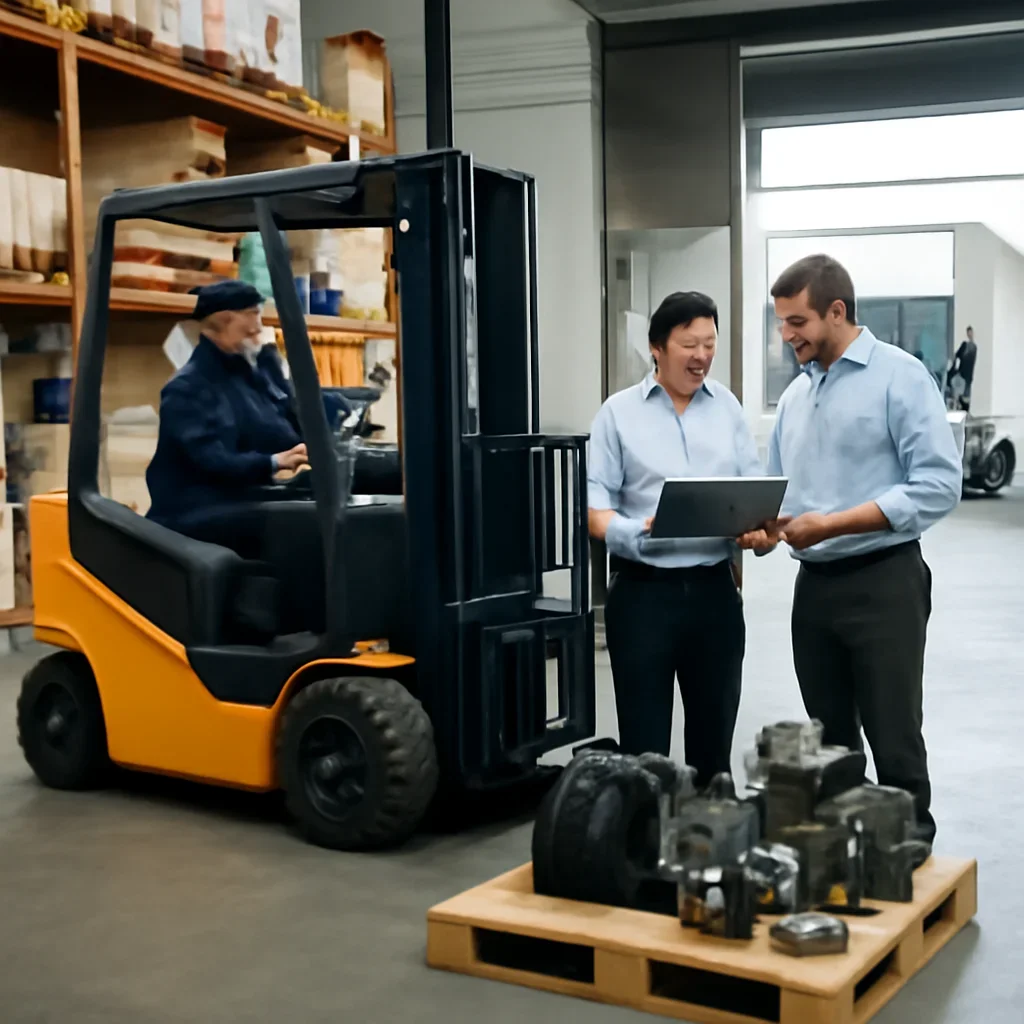 Electric forklift delivery and service planning related to forklift parts