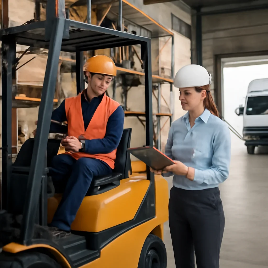 Electric forklift delivery and service planning related to operator training