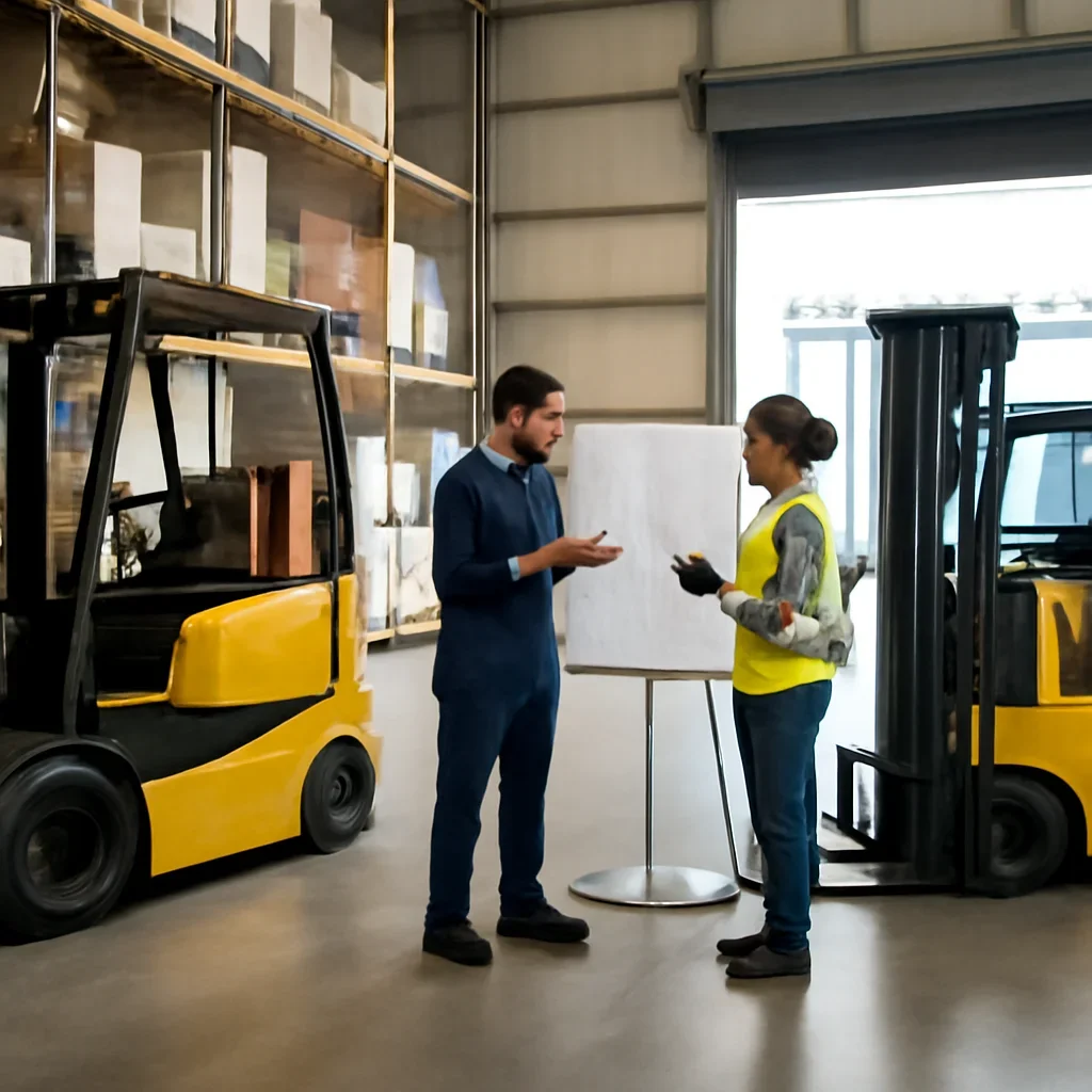 Electric forklift delivery and service planning related to order pickers