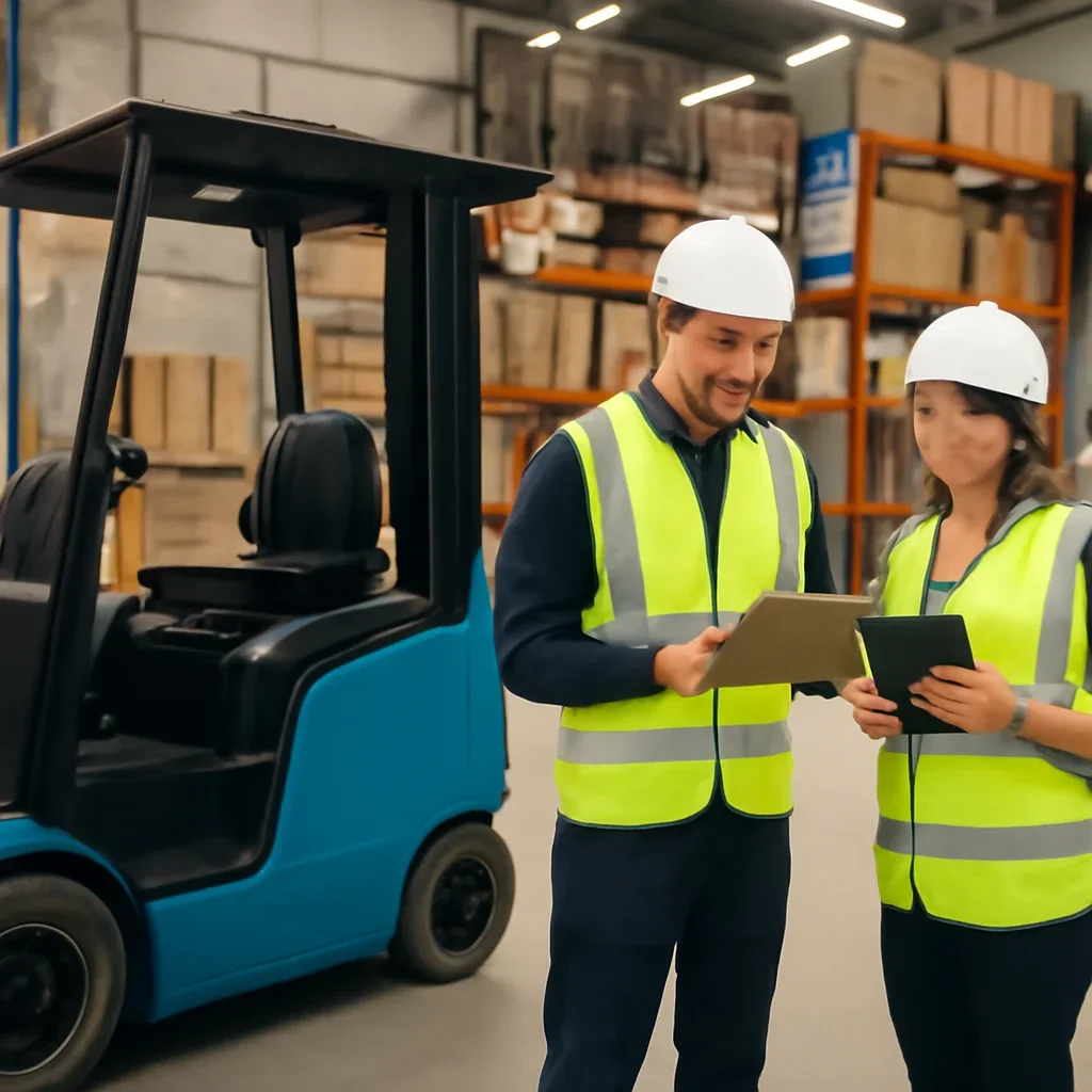 Electric forklift delivery and service planning related to rentals