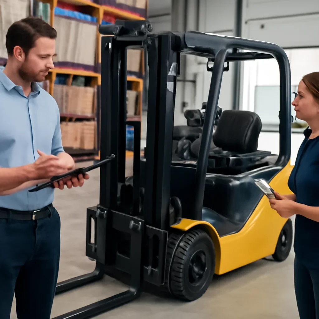 Electric forklift delivery and service planning related to request a quote