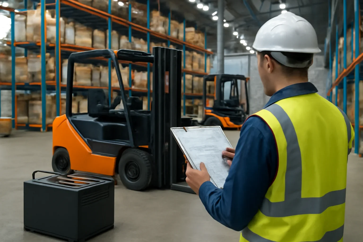 Support planning for electric forklifts and batteries