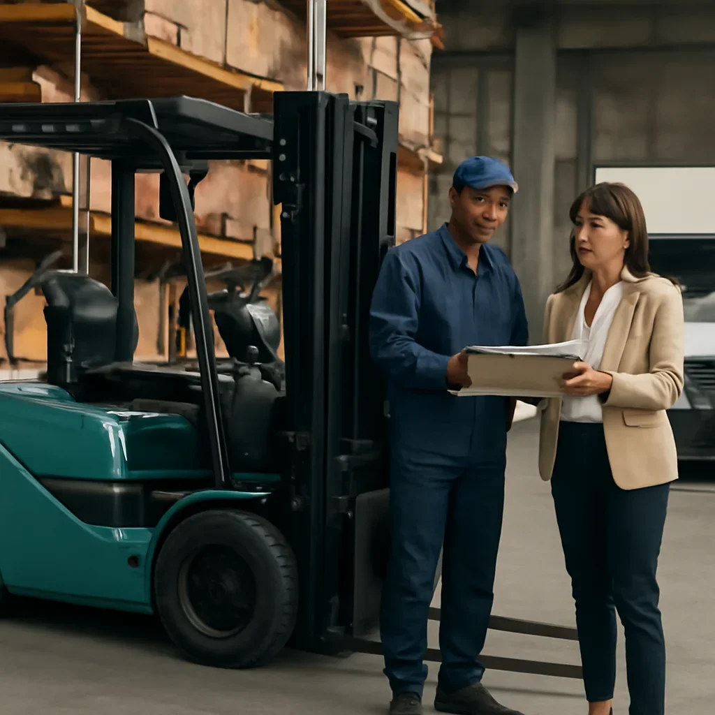 Electric forklift delivery and service planning related to support