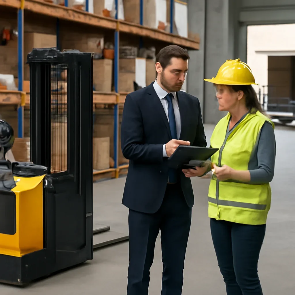 Electric forklift delivery and service planning related to walkie stackers